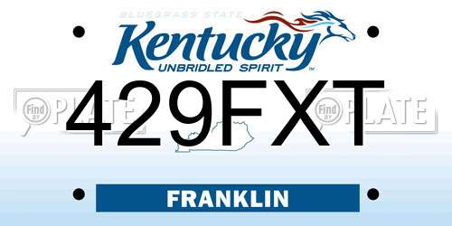 429FXT Kentucky License Plate