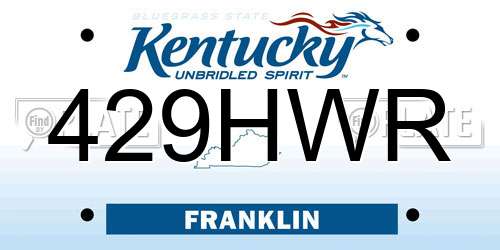 429HWR Kentucky License Plate