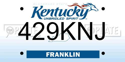429KNJ Kentucky License Plate