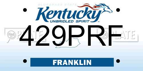 429PRF Kentucky License Plate