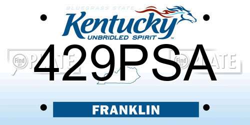 429PSA Kentucky License Plate