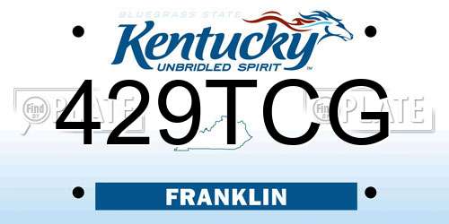 429TCG Kentucky License Plate