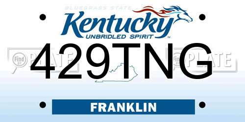 429TNG Kentucky License Plate