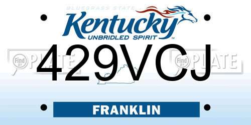 429VCJ Kentucky License Plate