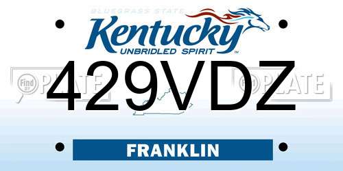 429VDZ Kentucky License Plate