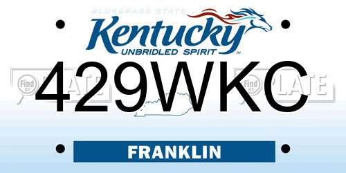 429WKC Kentucky License Plate