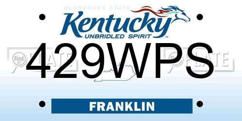 429WPS Kentucky License Plate