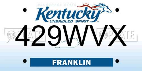 429WVX Kentucky License Plate
