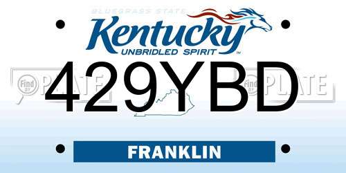 429YBD Kentucky License Plate