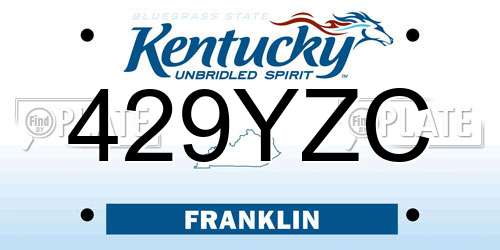429YZC Kentucky License Plate