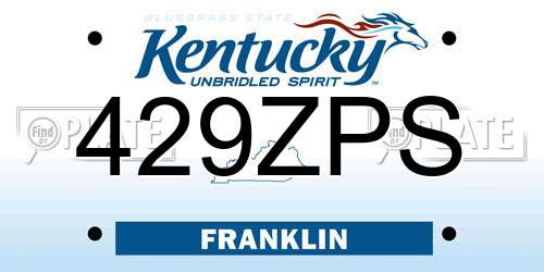 429ZPS Kentucky License Plate