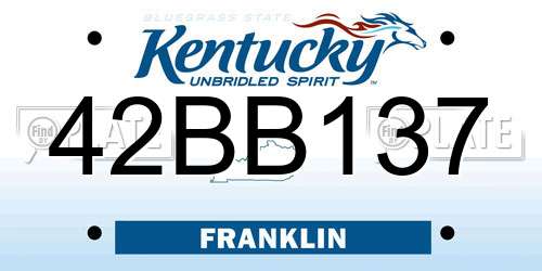 42BB137 Kentucky License Plate