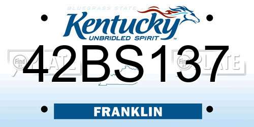 42BS137 Kentucky License Plate