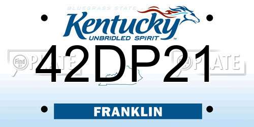 42DP21 Kentucky License Plate