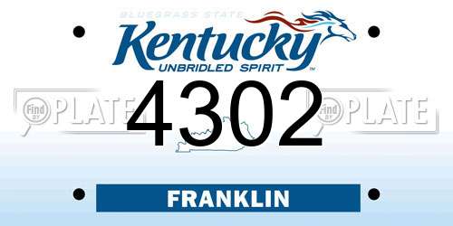 4302 Kentucky License Plate