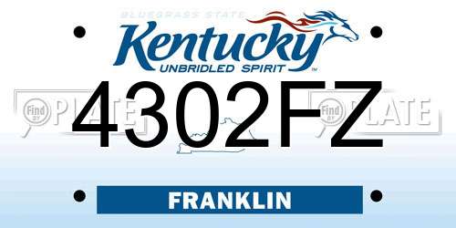 4302FZ Kentucky License Plate