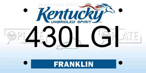 430LGI Kentucky License Plate