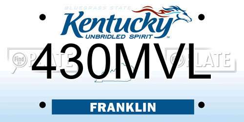 430MVL Kentucky License Plate