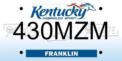 430MZM Kentucky License Plate