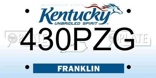 430PZG Kentucky License Plate