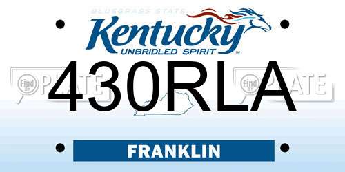 430RLA Kentucky License Plate