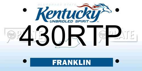 430RTP Kentucky License Plate