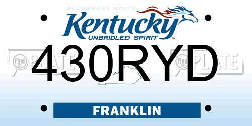 430RYD Kentucky License Plate