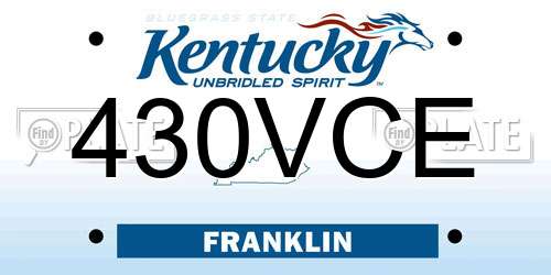 430VCE Kentucky License Plate