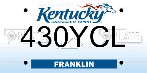 430YCL Kentucky License Plate