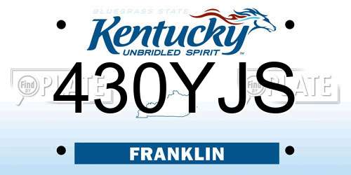 430YJS Kentucky License Plate