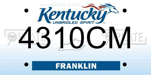 4310CM Kentucky License Plate
