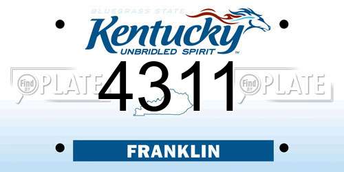 4311 Kentucky License Plate