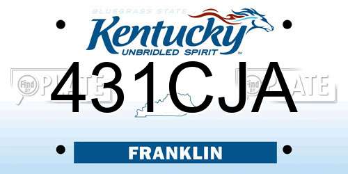 431CJA Kentucky License Plate