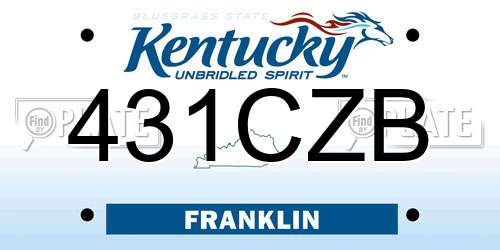 431CZB Kentucky License Plate
