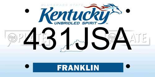 431JSA Kentucky License Plate