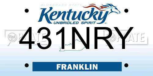 431NRY Kentucky License Plate