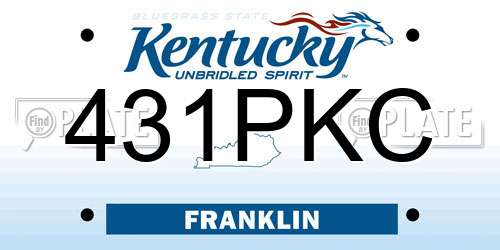 431PKC Kentucky License Plate