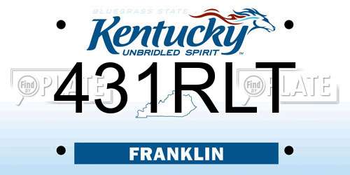 431RLT Kentucky License Plate