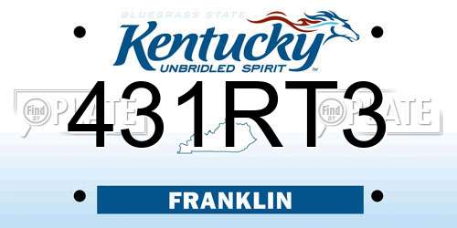 431RT3 Kentucky License Plate