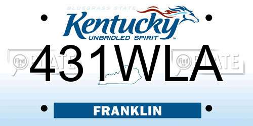 431WLA Kentucky License Plate