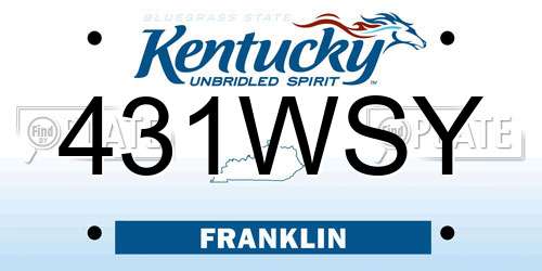 431WSY Kentucky License Plate