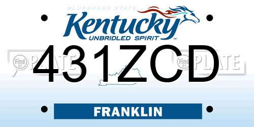 431ZCD Kentucky License Plate