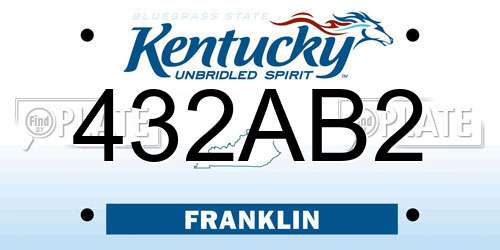 432AB2 Kentucky License Plate