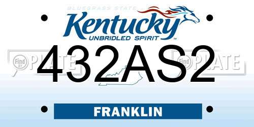 432AS2 Kentucky License Plate