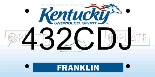 432CDJ Kentucky License Plate