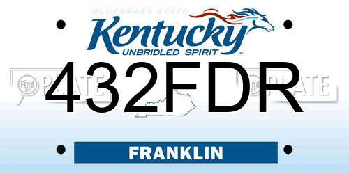 432FDR Kentucky License Plate