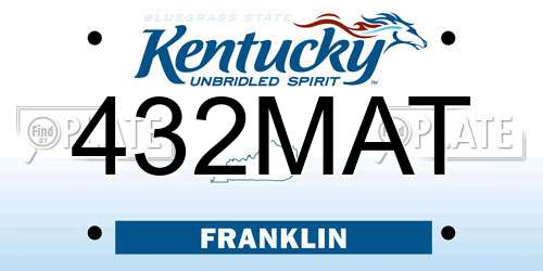 432MAT Kentucky License Plate