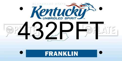 432PFT Kentucky License Plate