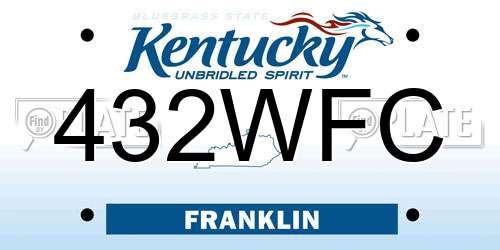 432WFC Kentucky License Plate