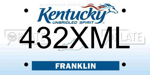 432XML Kentucky License Plate
